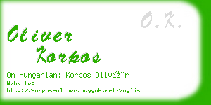 oliver korpos business card